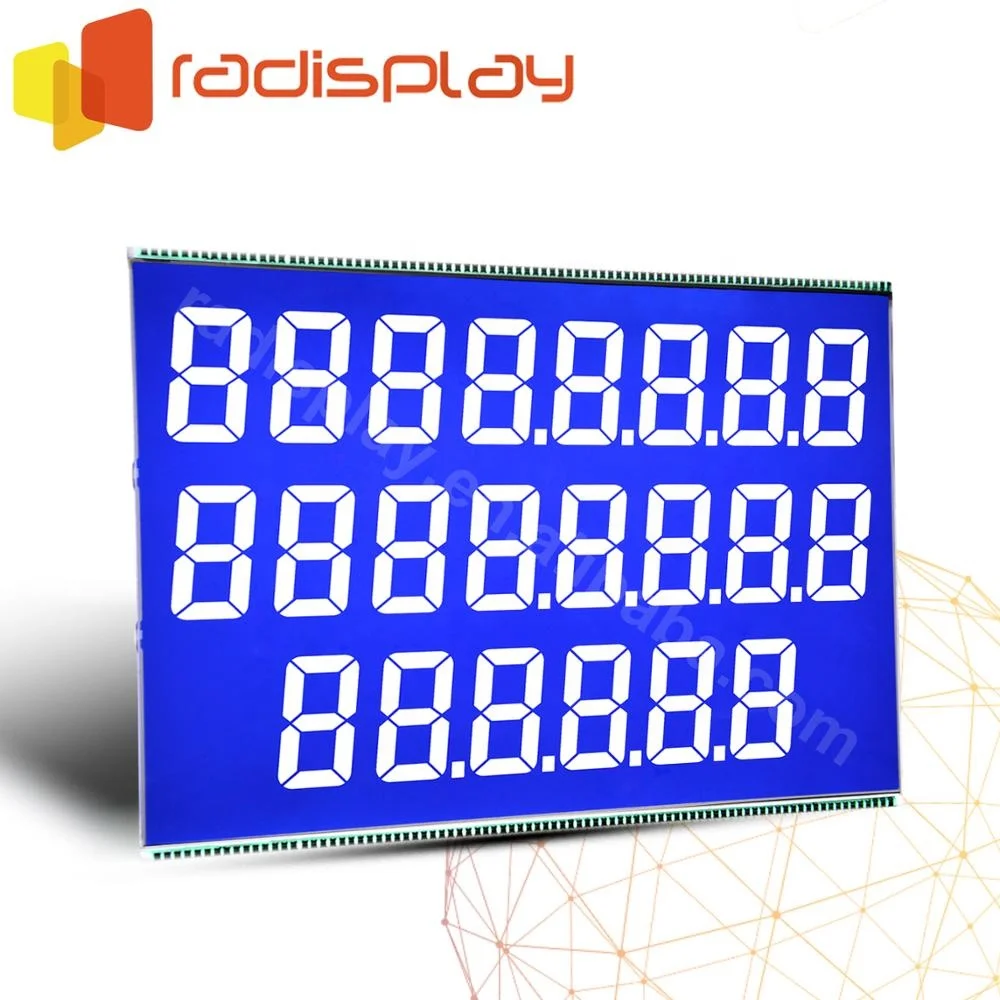 
7 Segment 776 /886 Negative Blue VA Fuel Dispenser STN TN Lcd Display 