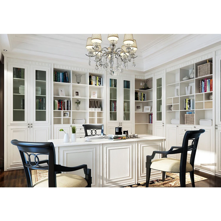 European style Home Office Furniture PVC Bookshelf Cabinet Bookcase