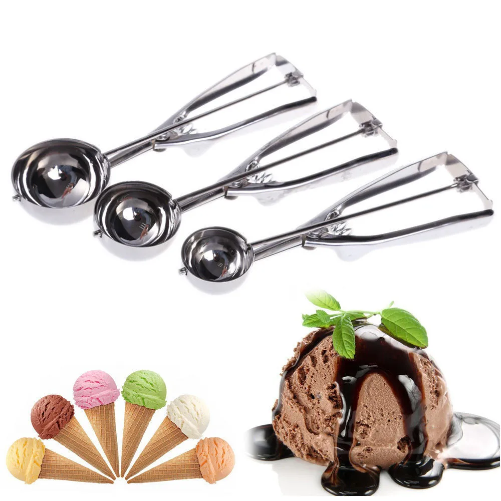 5cm 40CC Spoon 304 Stainless Steel Ice Cream Scoop with Strong Metal handle