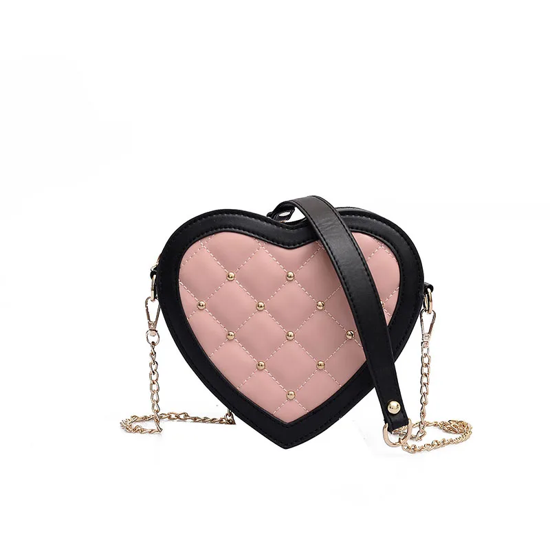 
 XINMEI70525, оптовая продажа, элегантная женская сумка-слинг с заклепками в форме сердца, стеганая клетчатая женская сумка, производство женских сумок  
