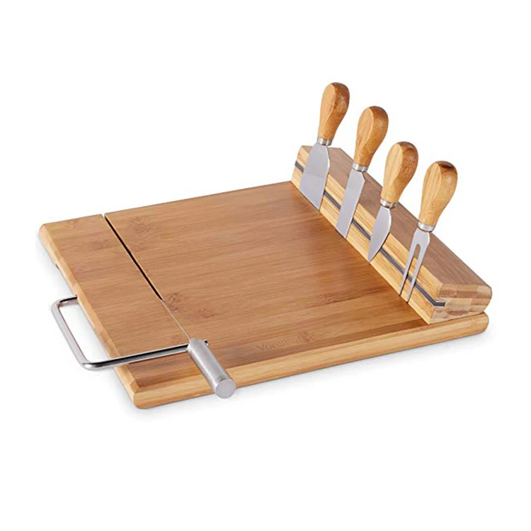 
Bamboo Serving Platter Party Centerpiece Wine And Cheese Board Set 