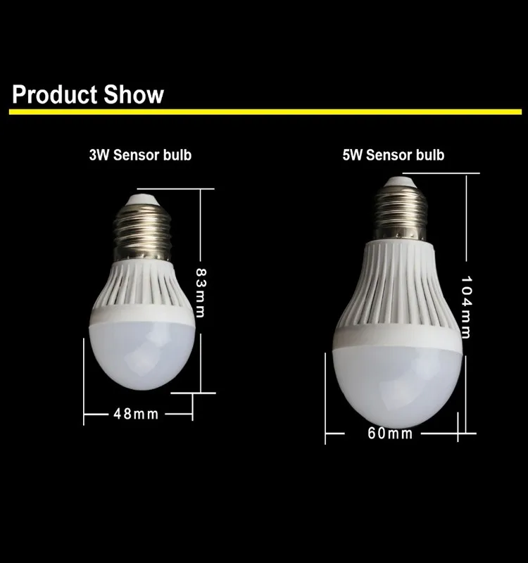 2017 China new led e27 day night light sensor led bulb Hight quality warranty 2 years