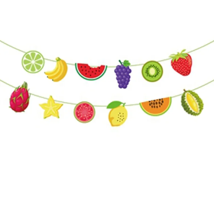 BA158 Fruit Happy Decorations Themed Party Shape Paper Letter Banner