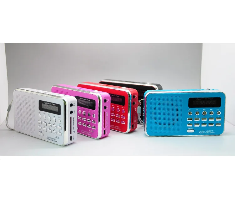 2017 portable radio fm radio receiver TF card usb MP3 music player speakers bass radio speaker box