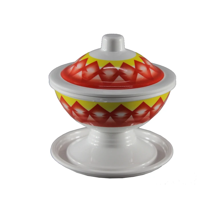 Custom 12-14-16cm Melamine Candy bowl with Lid set, Plastic Dinner set
