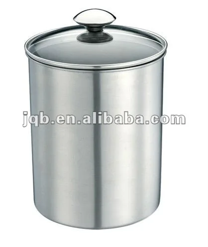 Stainless Steel Canister with glass lid and elegant design and low price