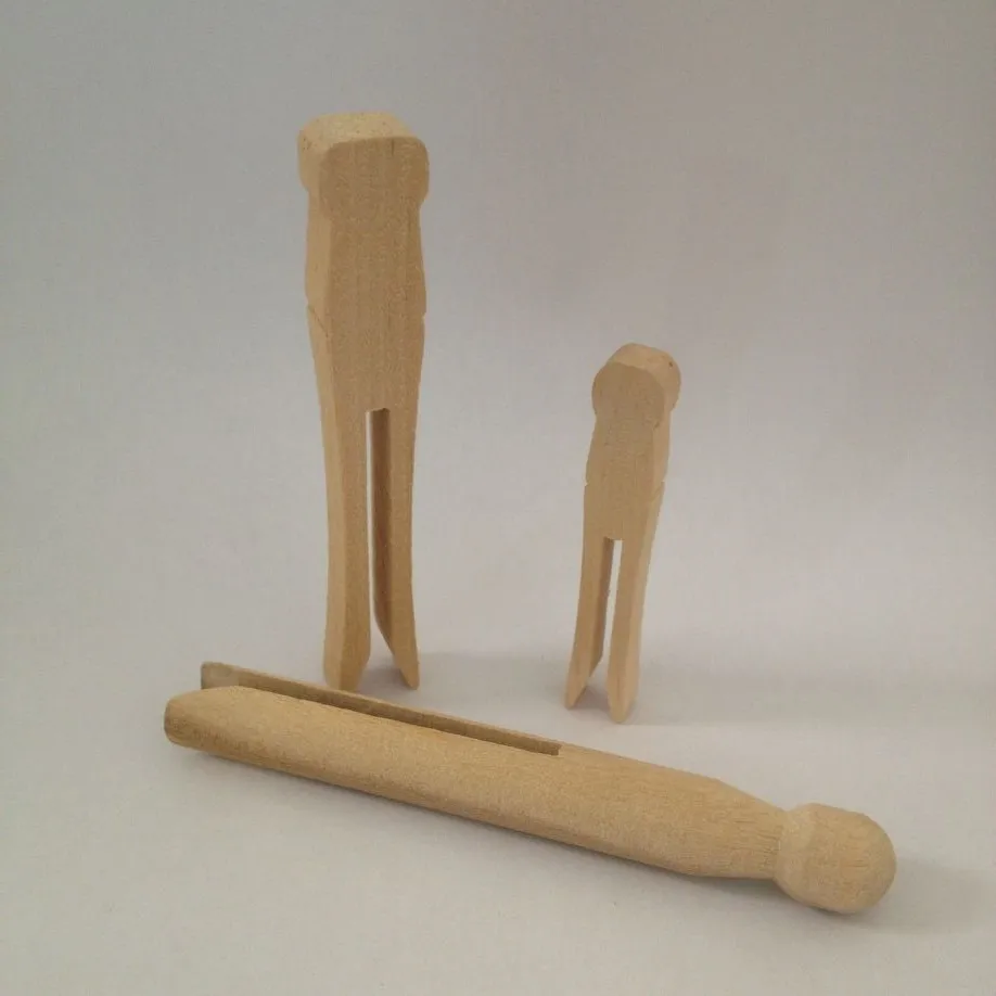 Round and Flat Unfinished Dolly Wooden Pegs,Wood Doll Peg Kids Toy DIY Dolly Pegs