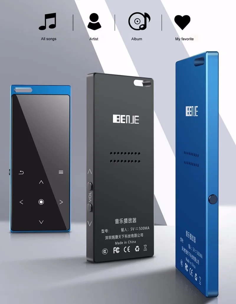 Benjie brand mini portable mp3 player for student, support video function