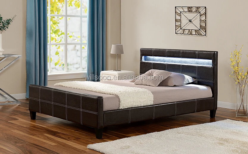 Willsoon furniture Cheap Bed For Sale Bedroom Furniture PU Leather LED Bed 1825-1