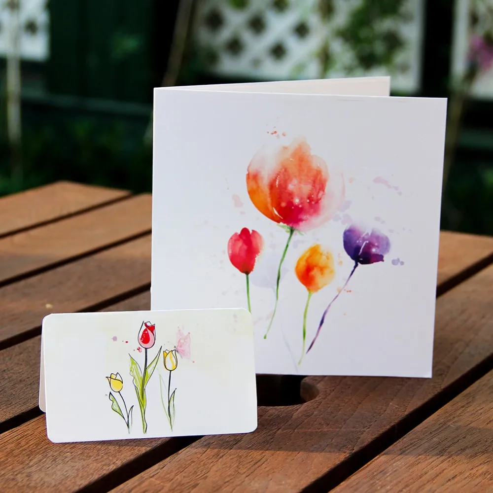
3d tulip pop up greeting cards with best wishes for writing 