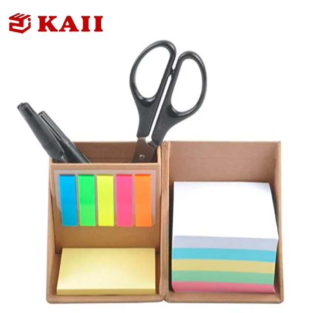 
Promotional Gifts Sticky Note Memo Cube in Kraft Paper Box with Pen Holder 