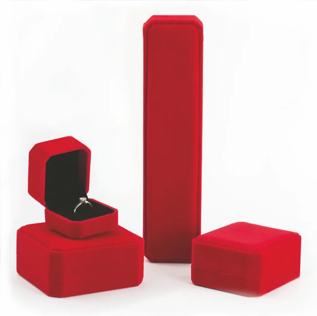 Wholesale Purple Box 9 Color Select Lint Material Customized Jewelry Box Packaging With Logo