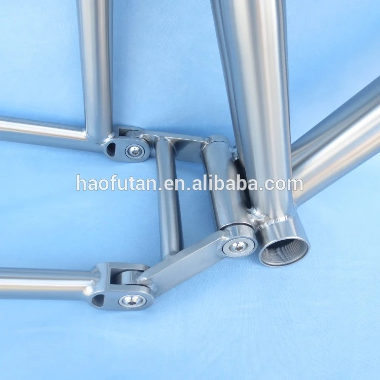 High end full suspension titanium fat bike frame 26 inches 4.8 tires 120mm travel fatbike frame