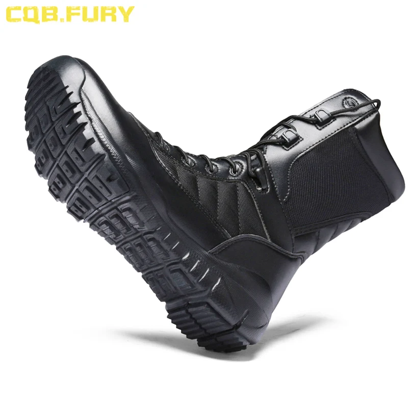 Genuine Leather Boot Black Tactical Boot For Men