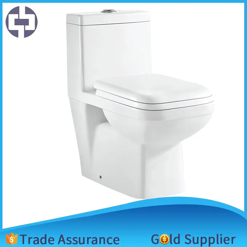 Sanitary ware water closet bathroom commode ceramic white color dual flushing fitting save water easy cleaning one piece toilet