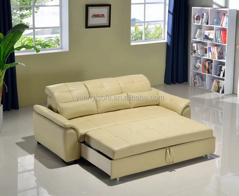 2017 New style Functional luxury Leather Sofa Bed with adjustable head rest YB2238