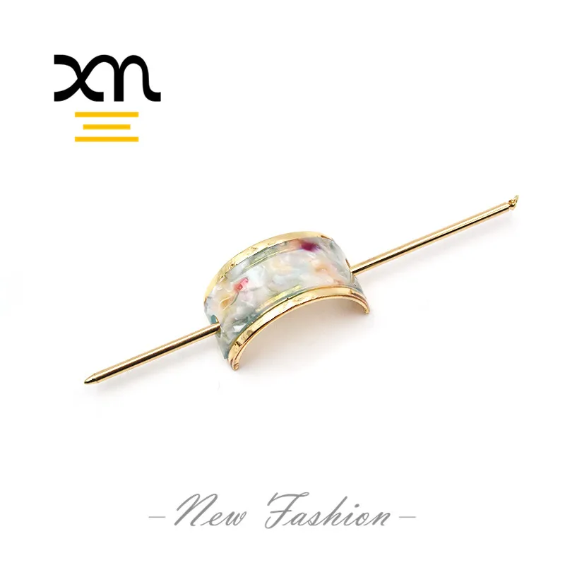  Лидер продаж резиновая резинка для волос современные аксессуары Женская металлическая пучок с круглыми металлическими палочками зрелых женщин