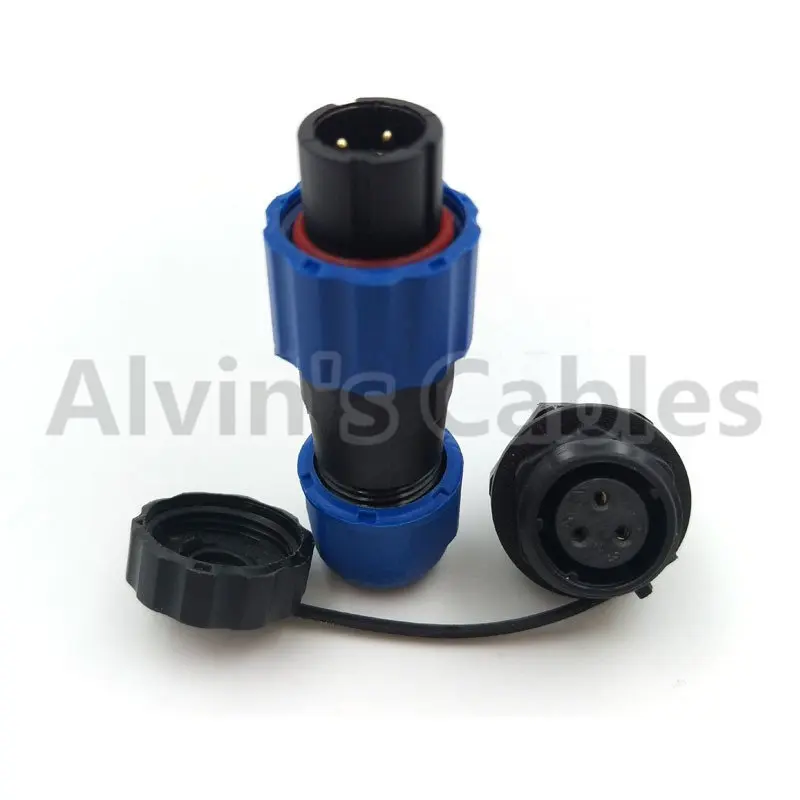 
SD13 waterproof 1 2 3 4 5 6 7 pin plug male socket female Wire Power LED connector 