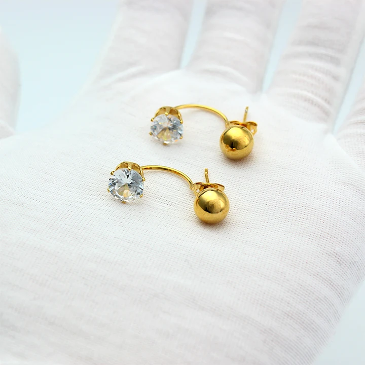 
fashion design 18k gold plated earrings tops 