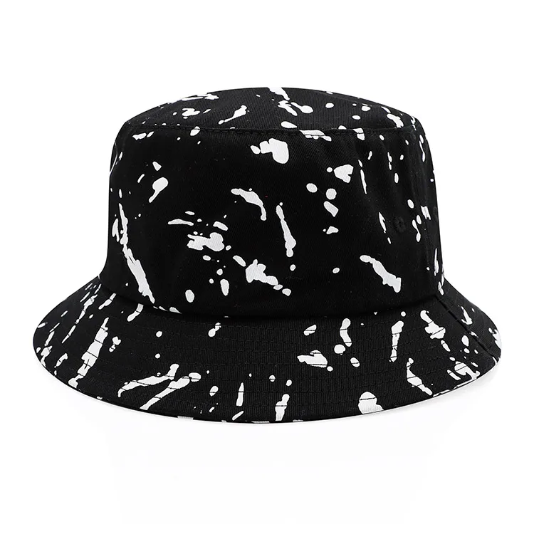 
2020 Custom Designer Summer Visor Cotton Flat Top Printed Fisherman Caps Black Men And Woman Bucket Hats 
