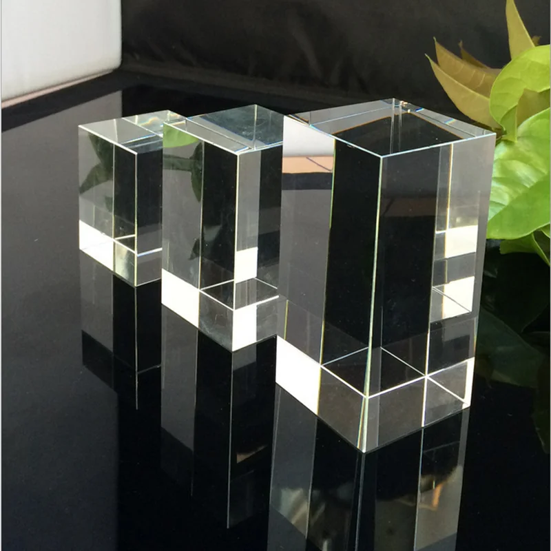 Wholesale k9 glass lasing trophy block clear 3d laser etched crystal cube engraved wholesale decorative glass blocks