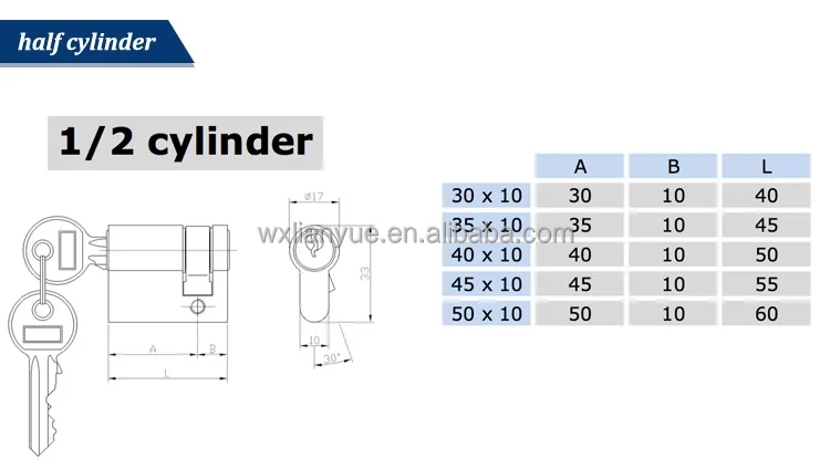 Латунный цилиндровый замок 40 мм s-паз врезной цилиндр замка
