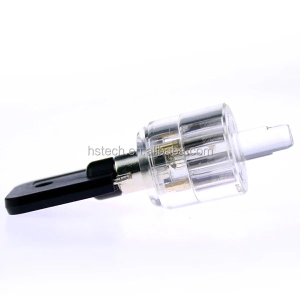 7 Pin Plum Lock Cylinder Transparent Tubular Lock Visible Pick Cutaway Practice View Padlock Training Skill for Locksmith