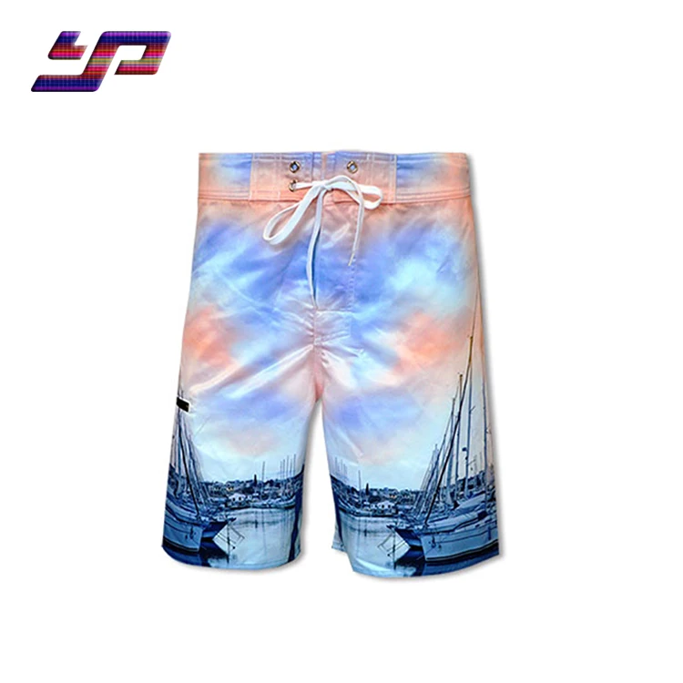 100%Polyester Custom Printed Swimming Trunks Men Sexy Board short Surf