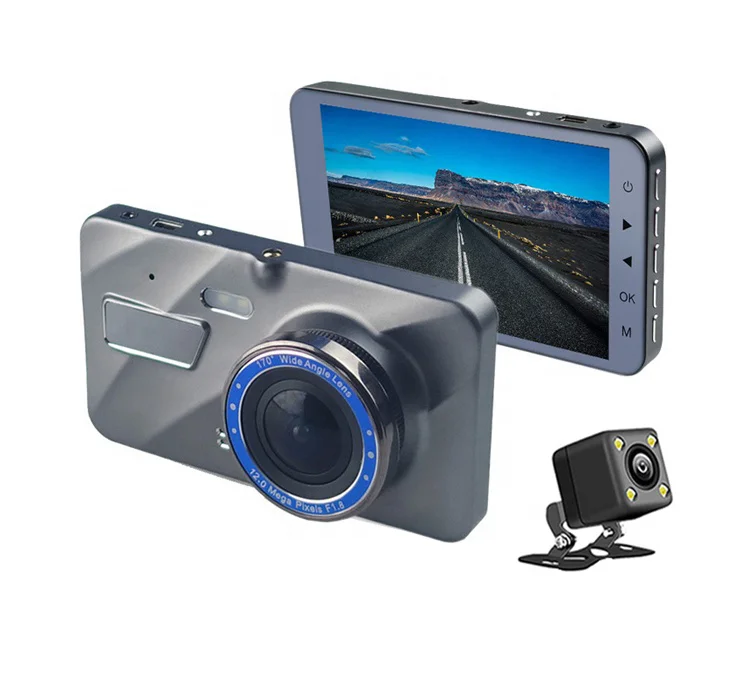 4 дюймов IPS автомобиль черный ящик двойной объектив автомобиля камера DVR Full HD 1080 P автомобиль тире Cam с GPS