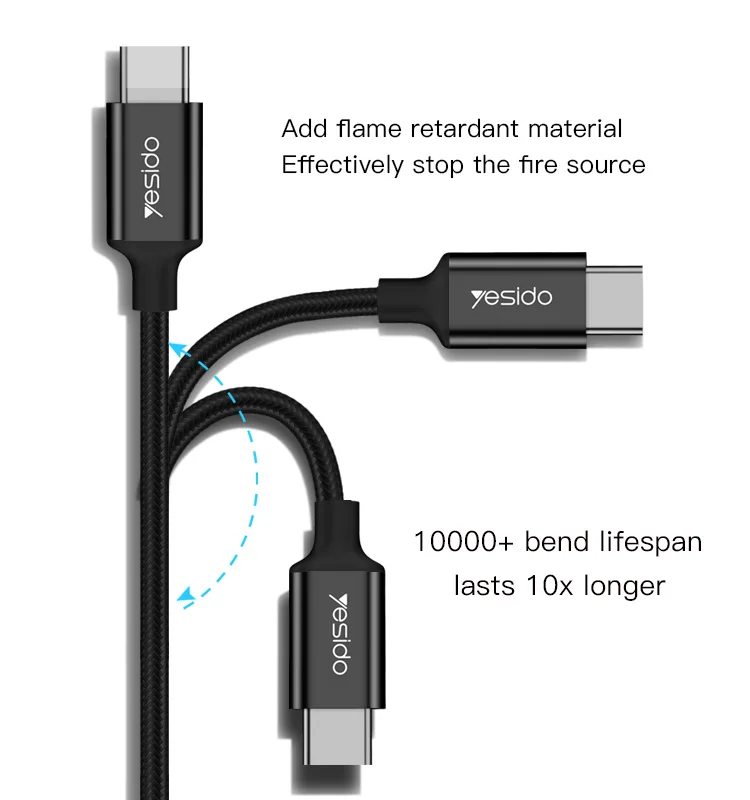 
Drop Shopping Pd3.0 3A Type-C Data Cable Nylon Braided Computer Mobile Phone Data Cable 