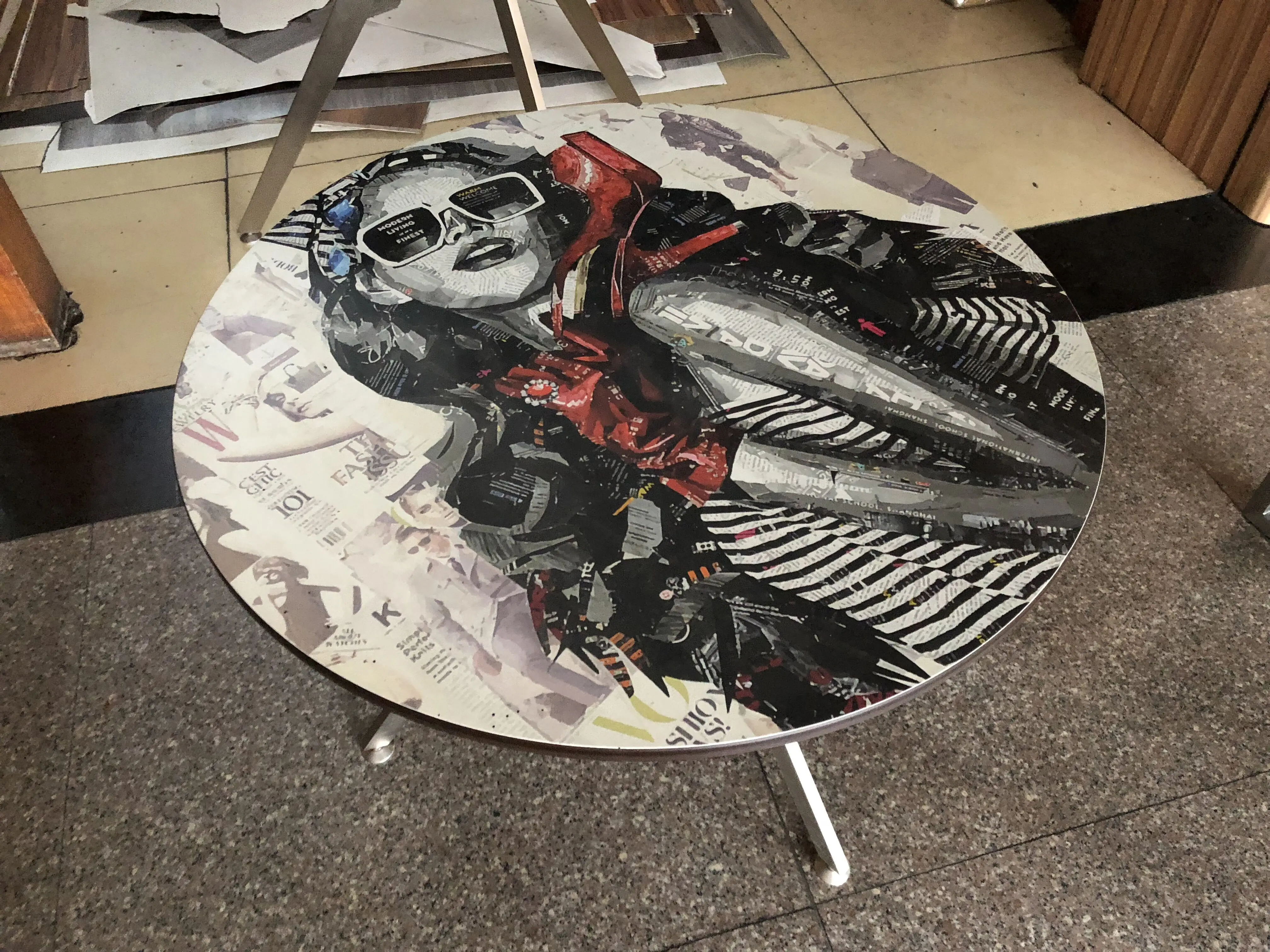 hig pressure laminate HPL table top customized by CNC machine