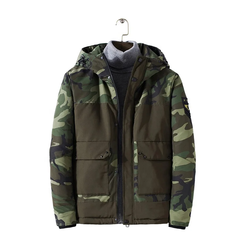 
Autumn Winter Hooded Padded Hunting Camo Winter Coat Mens Jackts 