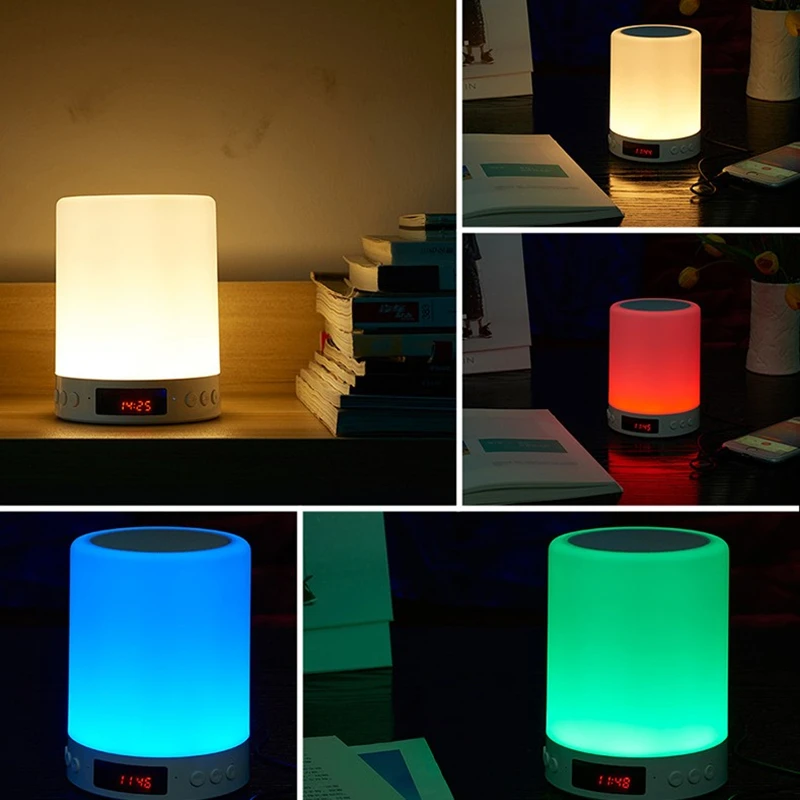 
Pat light alarm clock Blue tooth speaker colorful lights Blue tooth mini audio smart touch atmosphere 