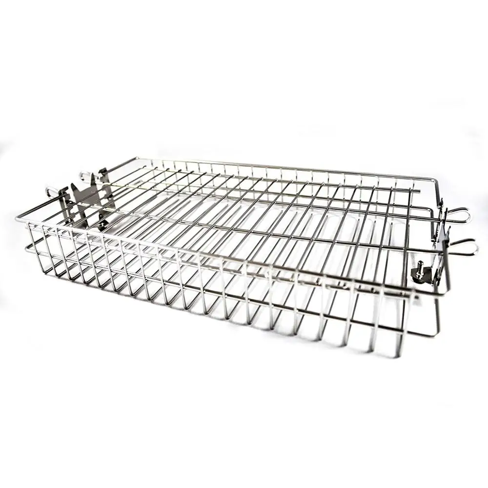 Stainless Steel Flat Spit Rotisserie Chrome Plated Grill Basket BBQ Grills Tool set Barbecue Accessories Utensils Grilling Tools