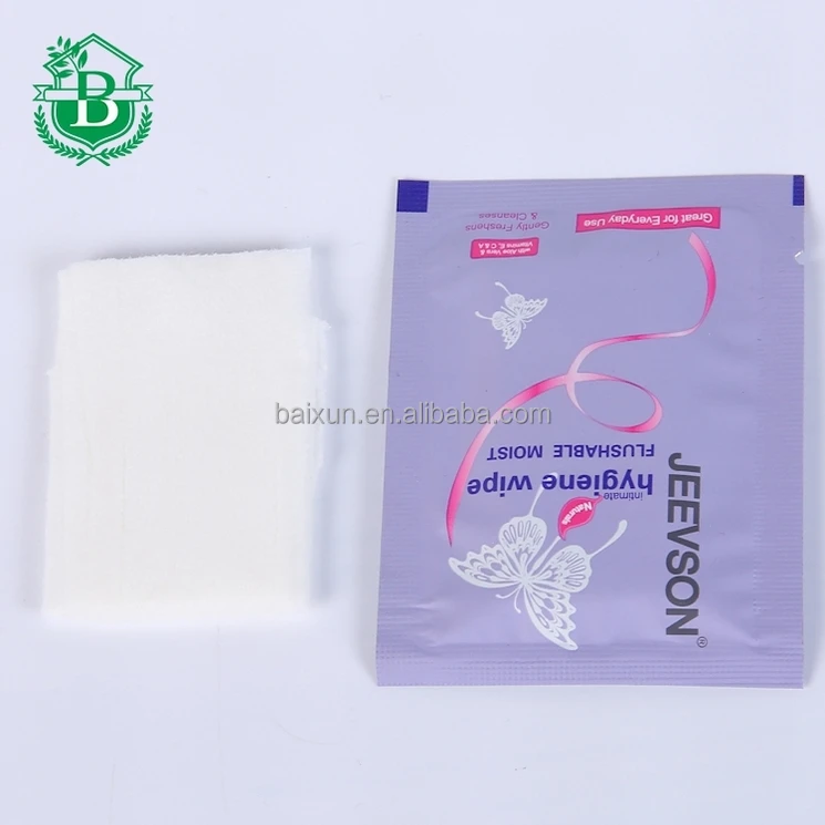 Внутренний в индивидуальной упаковке Женского салфетки flushable Туалет чистящие водорастворимые влажные салфетки