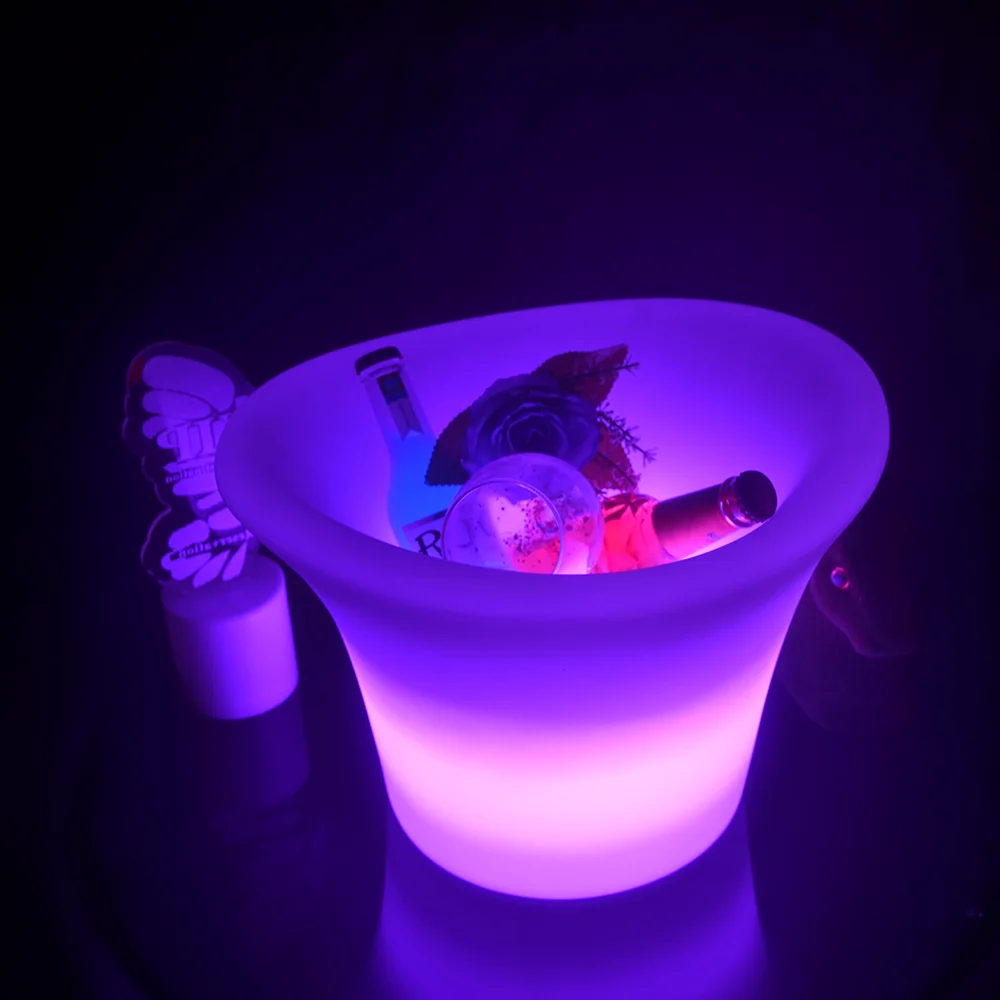 
commercial used 16 colors changing plastic led wine bucket nightclub pub bar party wedding event led portable beer bottle cooler 