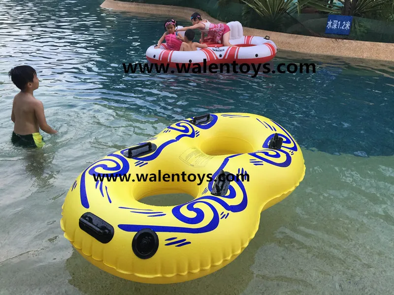 Inflatable hot seal overlapping tubes,waterpark PVC tube double rider