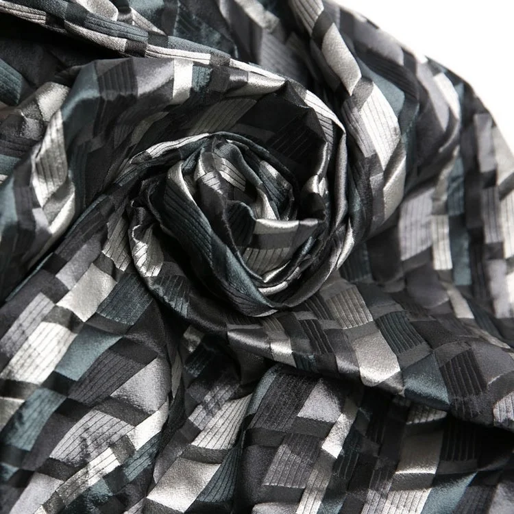 JBS5157N Wholesale china merchandise cheap polyester rolls knit spandex jacquard abstract line fabric