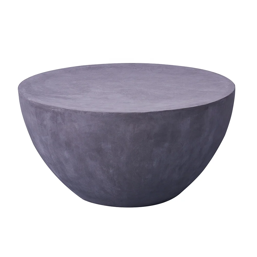 Mid Cemtury Home Furniture Living Room Bowl-Shaped Cement End Table
