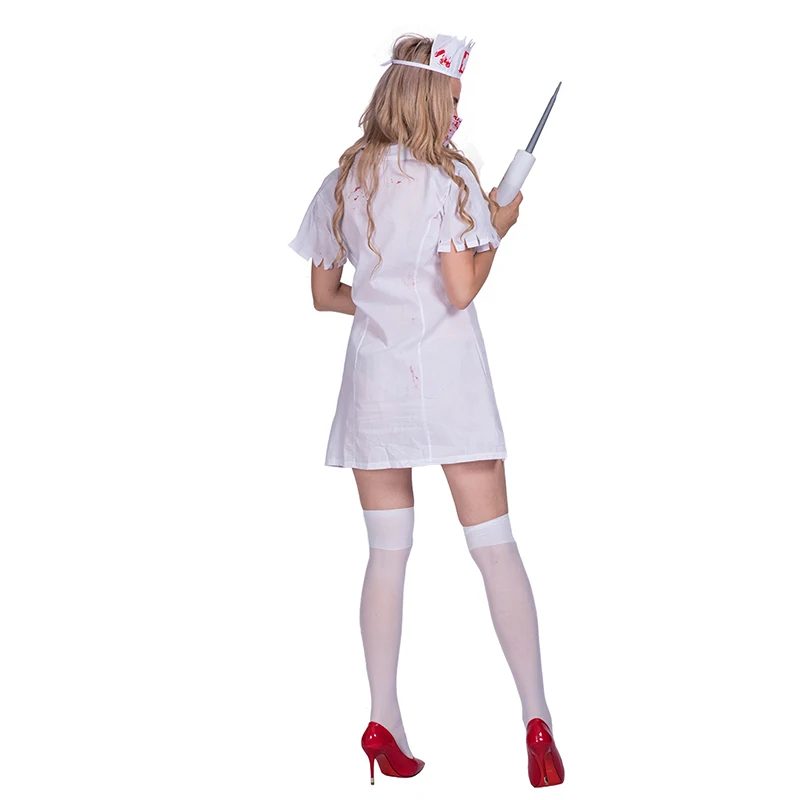Halloween party sexy bloody nurse zombie cosplay costume for women girls fancy dress