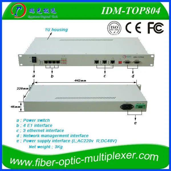 TDM через IP e1 до Преобразователь Ethernet с 4E1 3FE