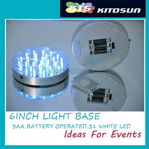 Mirror Center 31pcs Super Bright White LED Round LED Silver Light Base for Vases