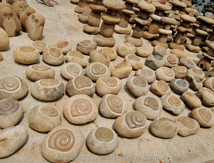 
Garden Decoration Natural River Stone Sea Snail Shell Carving 