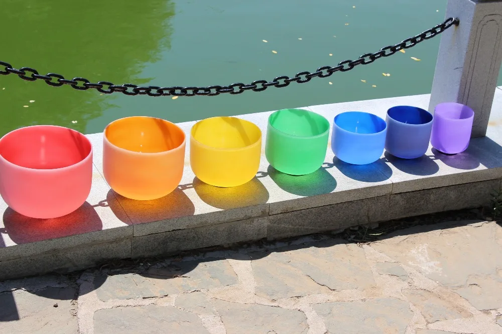 7 Color crystal quartz singing bowls