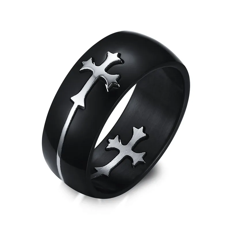 
2019 hot selling stainless steel cross could adjustable rings for men 