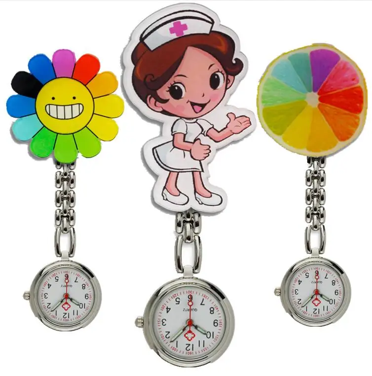 Новинка 2019, Женские кварцевые наручные часы с клипсой в форме смайлика, подвесные карманные часы для медсестры