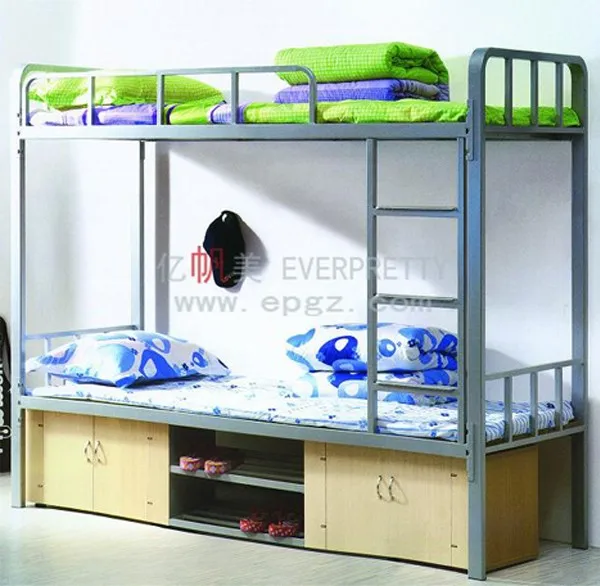 School Dormitory Furniture Double Metal Bunk Bed Bed with Cabinets Dormitory Beds