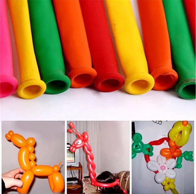 Good quality 100pcs/lot 1.8g 260 Magic Balloons Long Balloon Modelling Latex balloons Clown balls Assorted many Color Toys