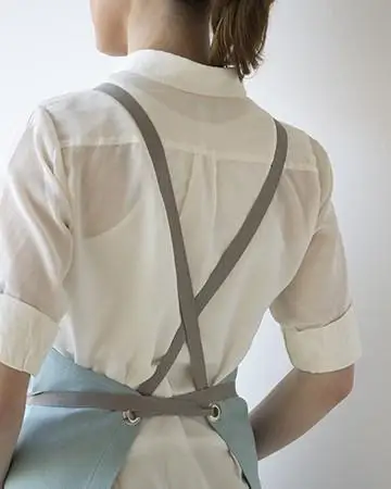 
Wholesale Custom High Quality Cross Back Sleeveless Apron Kitchen Linen Apron With Pockets 