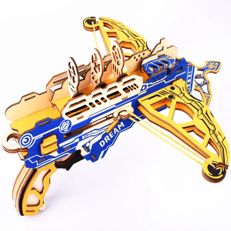 Wholesales crossbow gun shooting pistol archery hunting crossbow toy mini china crossbow 3d wooden puzzle